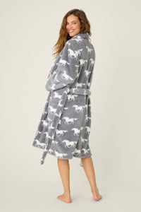 PJ Salvage Let's Get Cozy Horse Fleece Robe