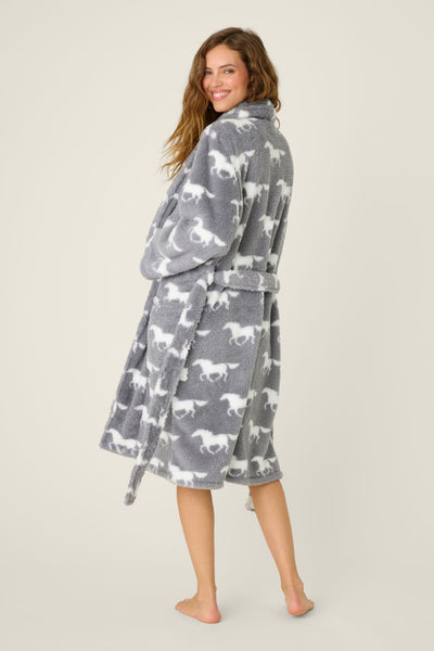 PJ Salvage Let's Get Cozy Horse Fleece Robe