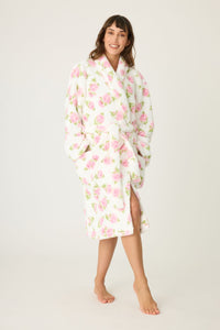 PJ Salvage Let's Get Cozy Ivory Rose Fleece Robe