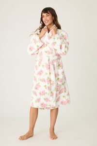 PJ Salvage Let's Get Cozy Ivory Rose Fleece Robe