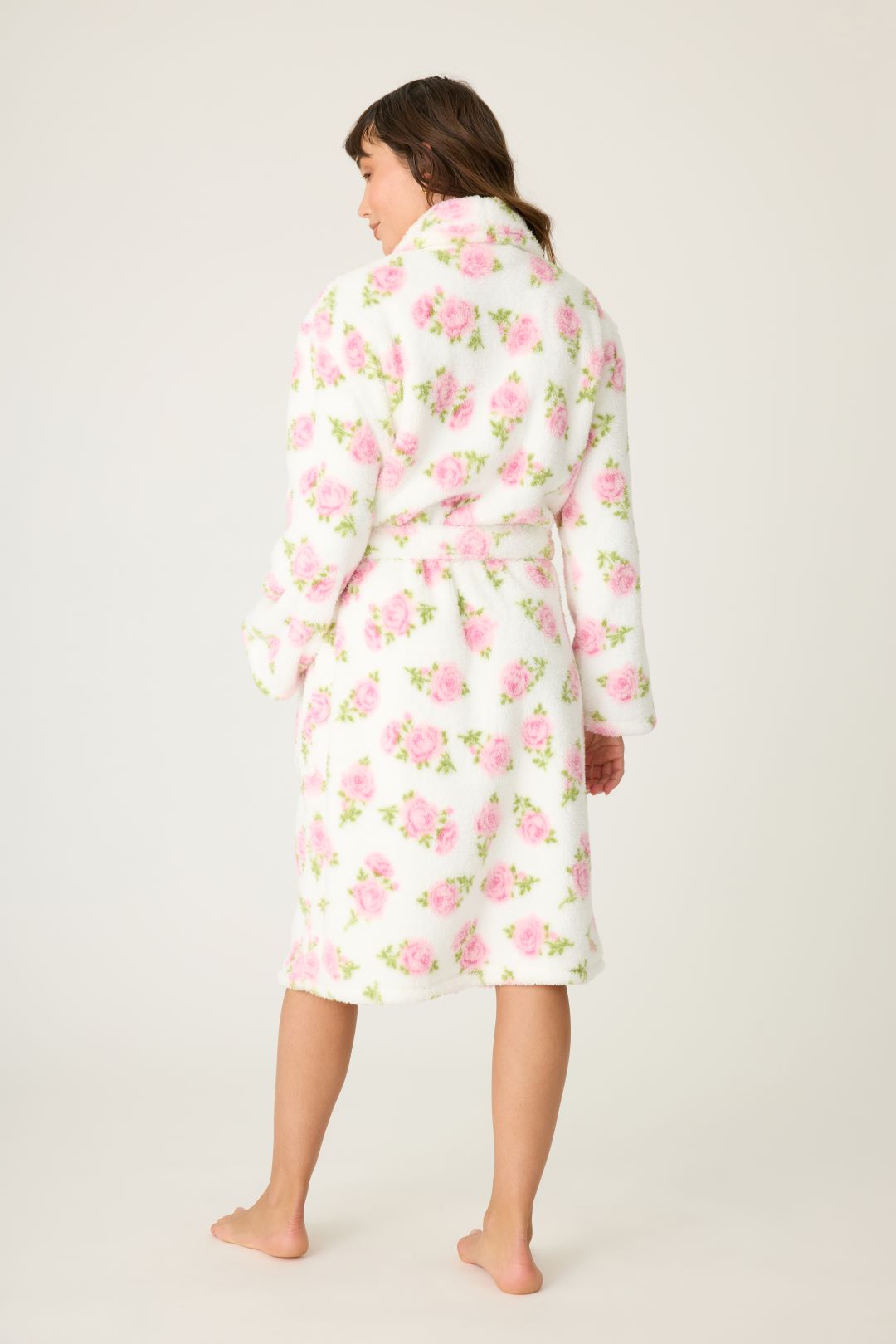 PJ Salvage Let's Get Cozy Ivory Rose Fleece Robe
