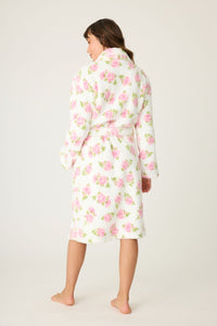 PJ Salvage Let's Get Cozy Ivory Rose Fleece Robe
