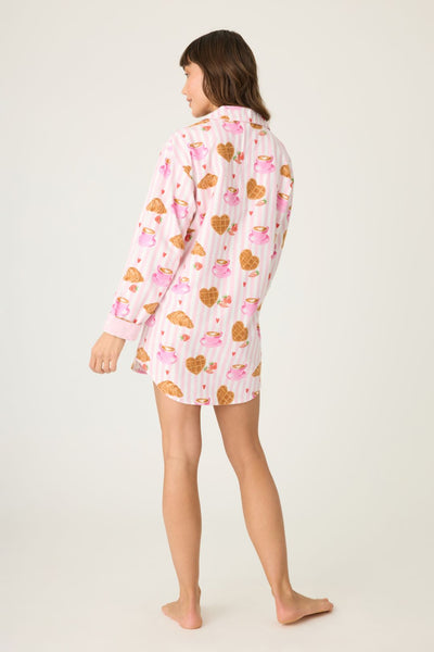 PJ Salvage Brunch Club Breakfast Flannel Nightshirt