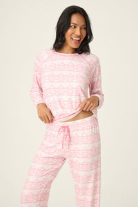 PJ Salvage Geometric Heart Print Peachy PJ Set