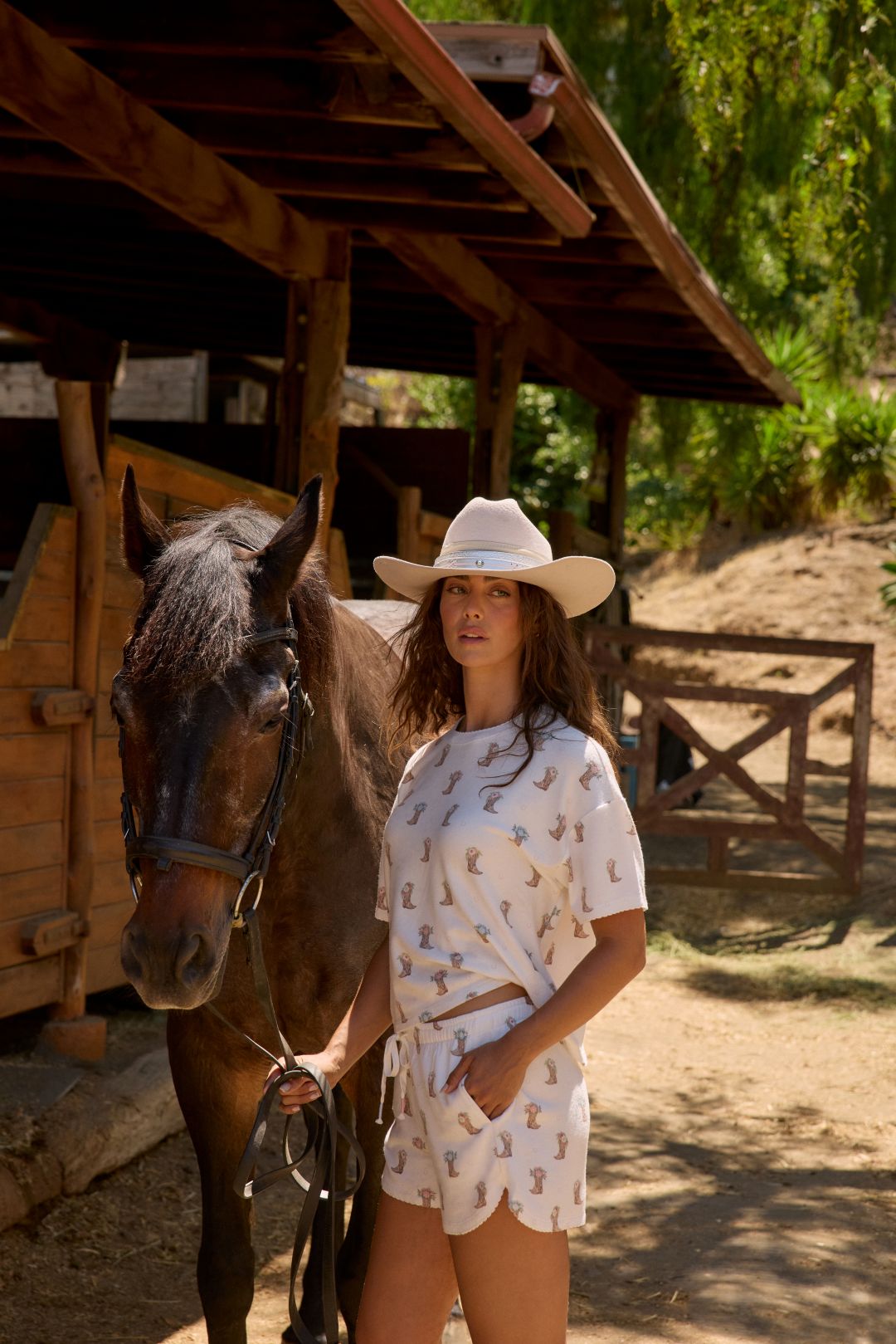 PJ Salvage Western Blooms Short Set