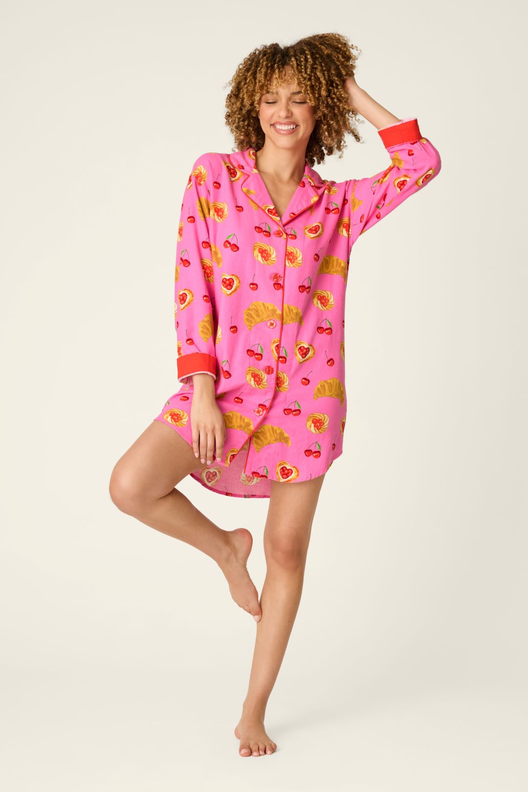PJ Salvage Breakfast Pastry Flannel Nightshirt