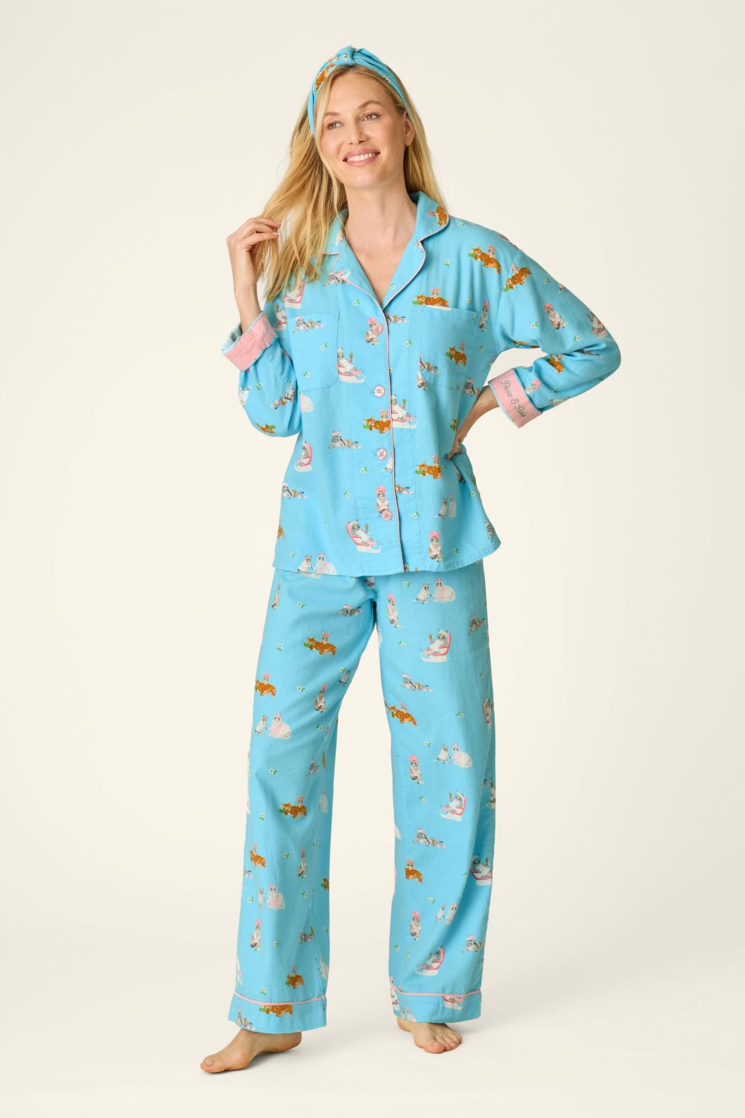 PJ Salvage Pampered Cat Flannel PJ