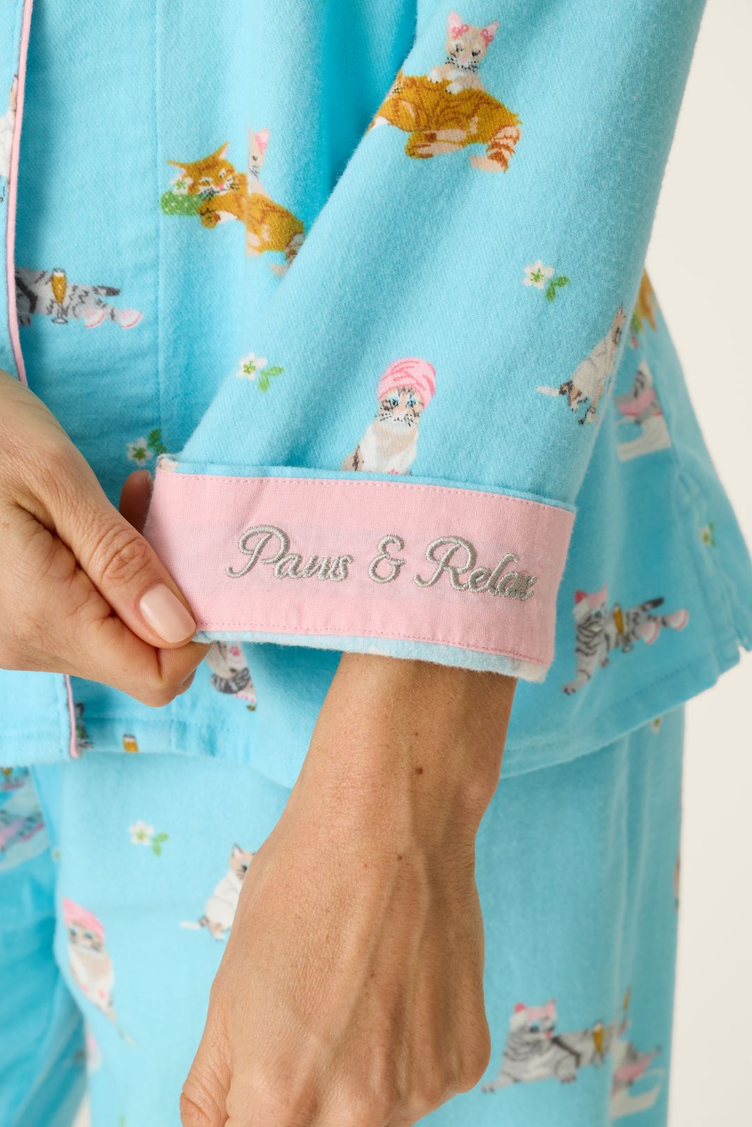 PJ Salvage Pampered Cat Flannel PJ