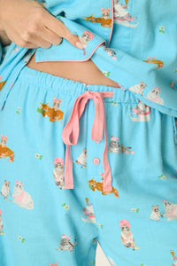 PJ Salvage Pampered Cat Flannel PJ