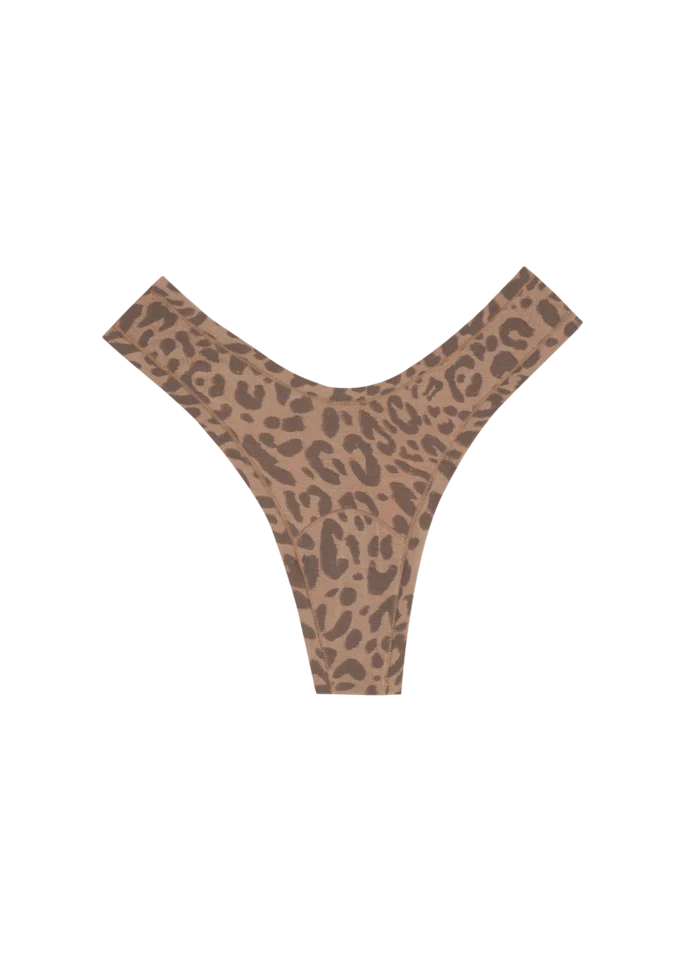 Huha Mineral Undies Dipped Thong-Limited Edition Leopard Tan