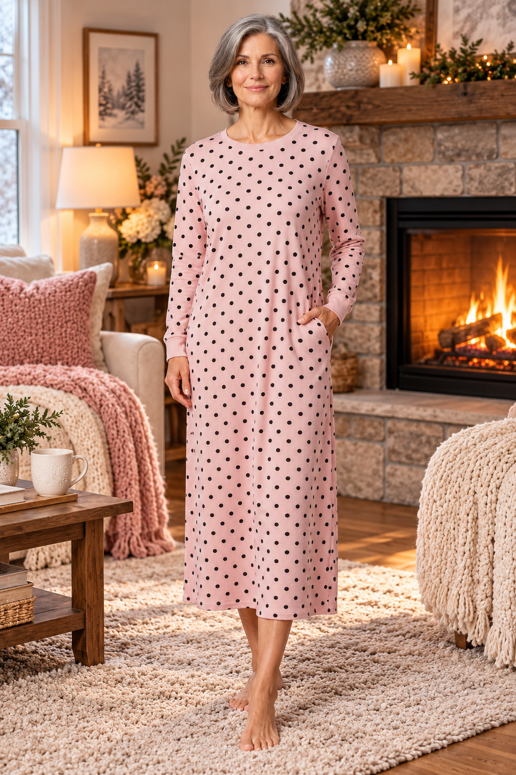 Papa Pink Dot Nightgown
