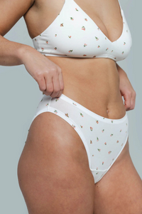 Huha Mineral Undies High Rise Bikini-Limited Edition Morning Rose Floral Print
