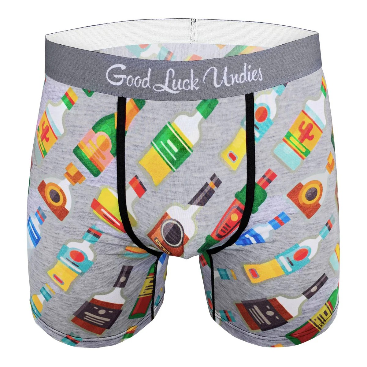 Good Luck Undies Liquor Bottles Boxer Brief