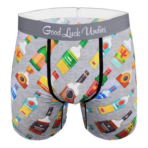 Good Luck Undies Liquor Bottles Boxer Brief