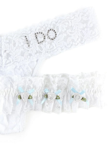 Hanky Panky "I Do" Low Rise Thong and Bridal Garter.