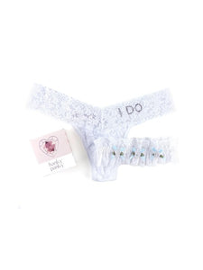 Hanky Panky "I Do" Low Rise Thong and Bridal Garter.