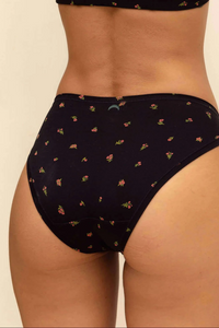 Huha Mineral Undies High Rise Bikini-Limited Edition Midnight Rose Floral Print