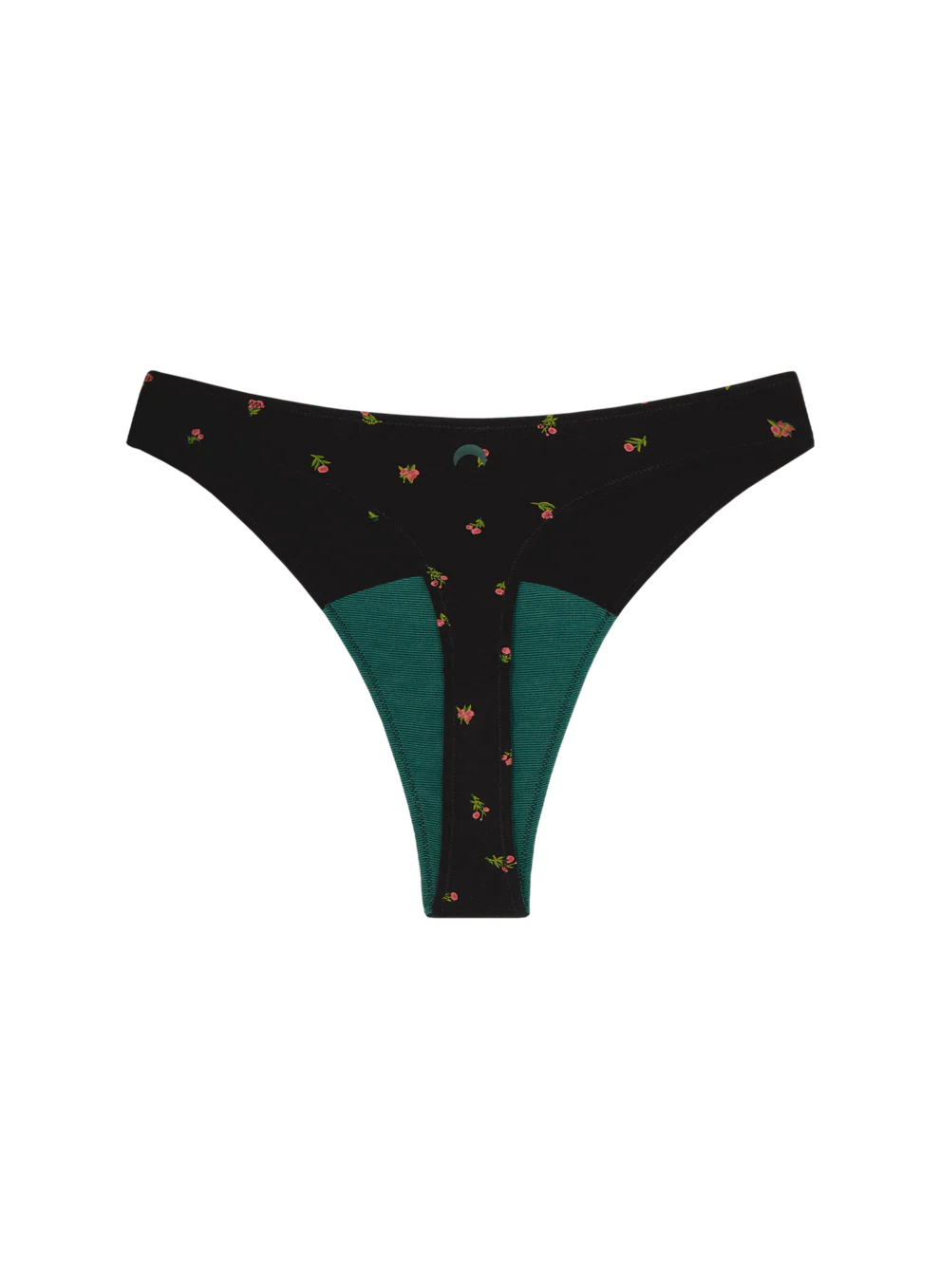 Huha Mineral Undies High Rise Thong-Limited Edition Midnight Rose Floral Print