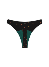 Huha Mineral Undies High Rise Thong-Limited Edition Midnight Rose Floral Print