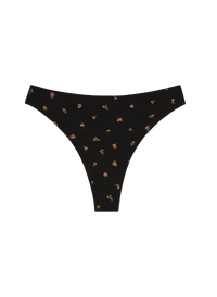 Huha Mineral Undies High Rise Thong-Limited Edition Midnight Rose Floral Print