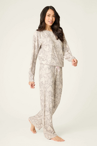 PJ Salvage Snakeskin Heart Print Peachy PJ Set