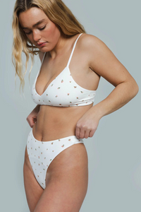 Huha Mineral Undies High Rise Thong-Limited Edition Morning Rose Floral Print