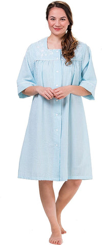 Kayanna Seersucker Snap Front Robe