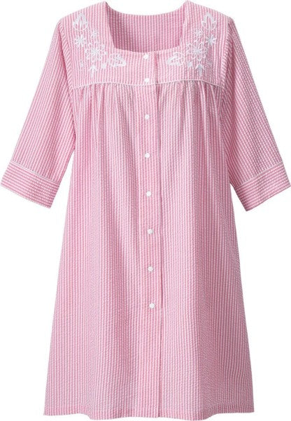 Kayanna Seersucker Snap Front Robe