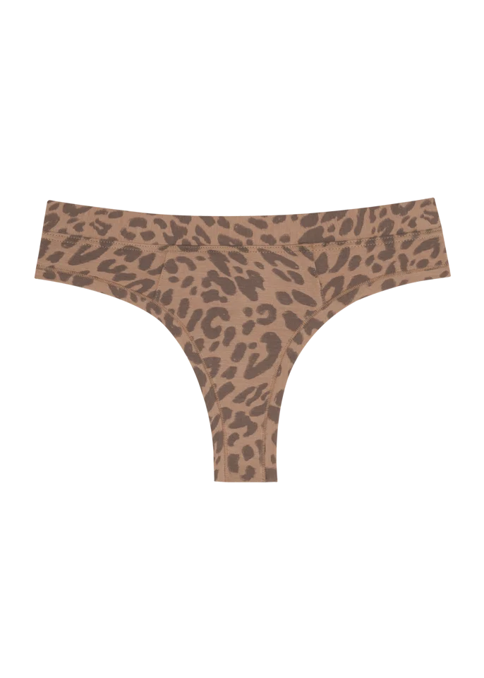 Huha Mineral Undies Thong-Limited Edition Leopard Tan