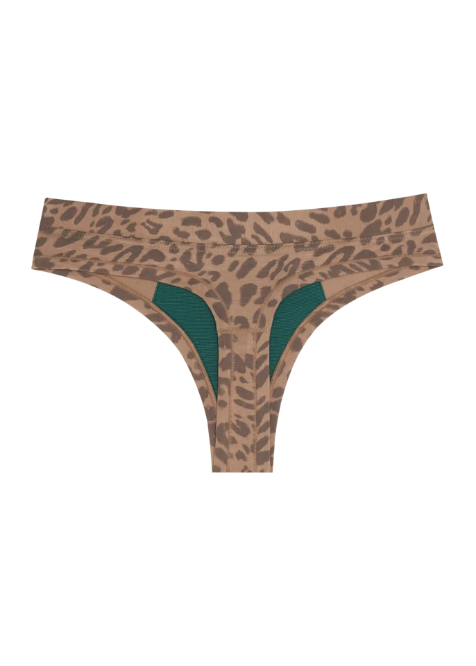 Huha Mineral Undies Thong-Limited Edition Leopard Tan