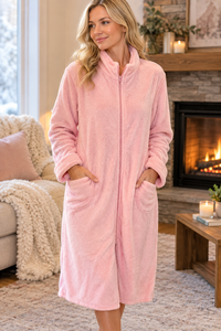Claudel Plush Zipper Robe