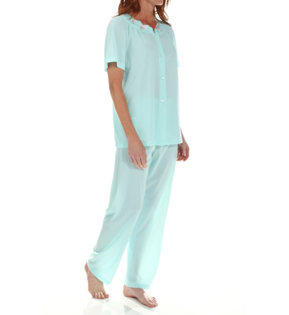 Shadowline Short Sleeve Button Down Pajama Set