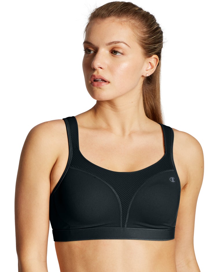 Champion Sports Bra Control Front Zip Maximum Support Double Dry