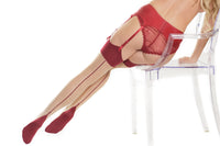 Coquette Nude/Merlot Cuban Heel Stocking