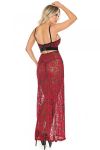 Coquette Velvet Halter Gown