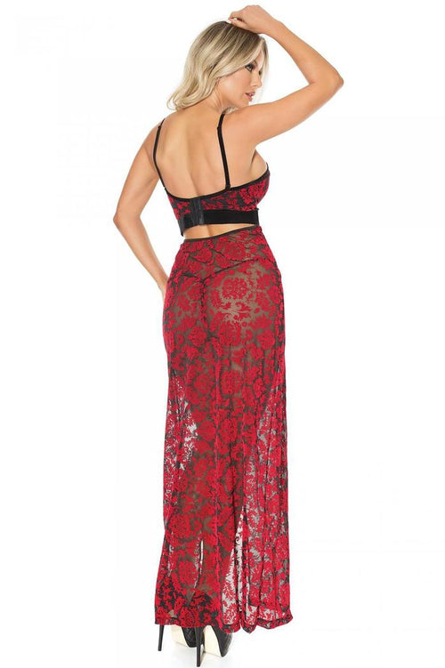 Coquette Velvet Halter Gown