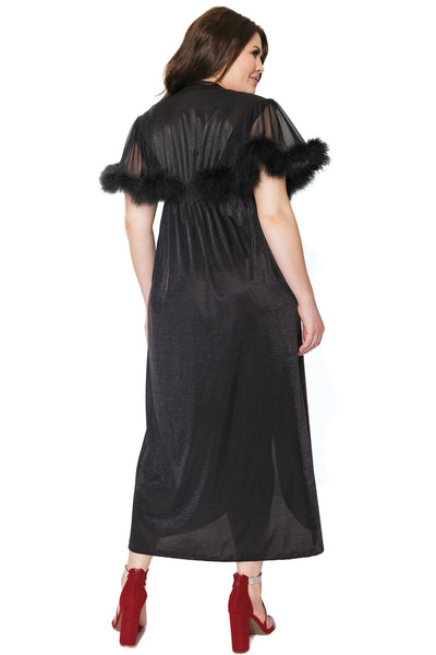 Coquette Robe With Marabou Trim