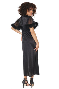Coquette Robe With Marabou Trim