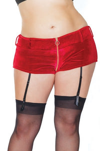 Coquette Velvet Holiday Garter Shorts