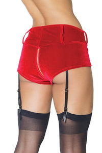 Coquette Velvet Holiday Garter Shorts