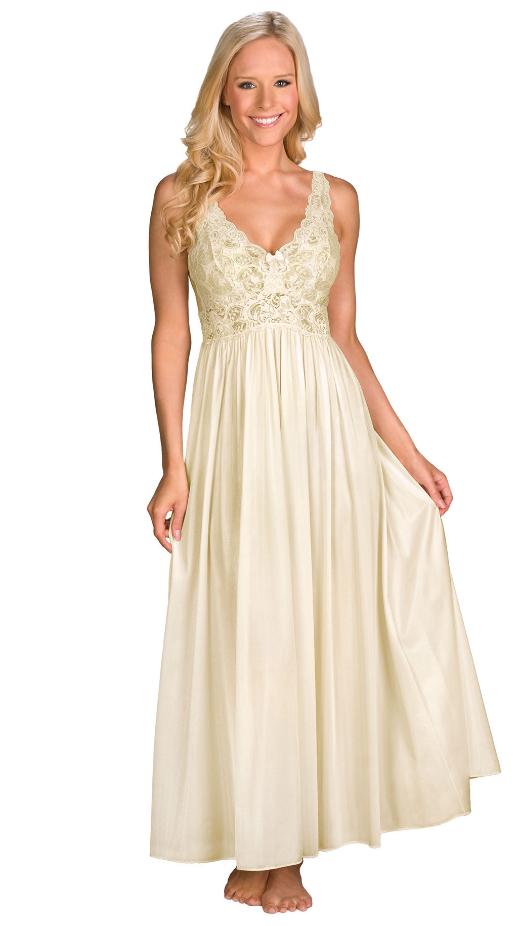 Shadowline Tulip Hem Lace Nightgown