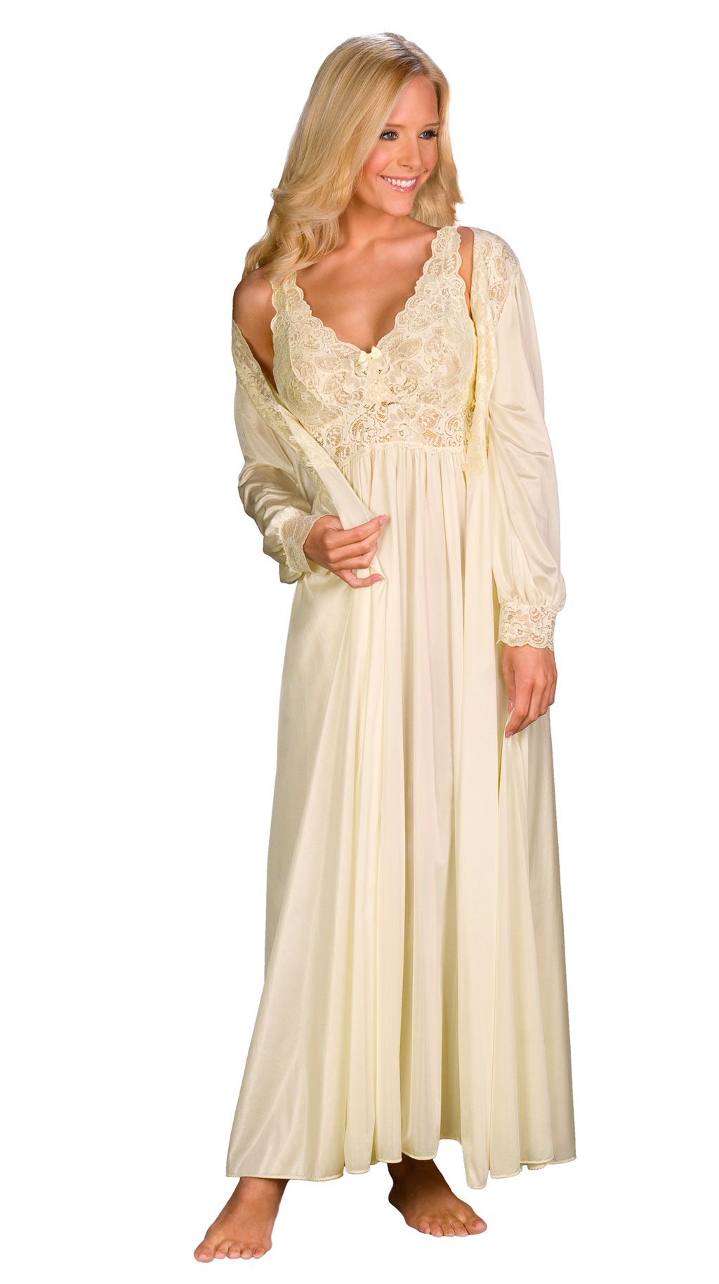 Shadowline Tulip Hem Lace Nightgown
