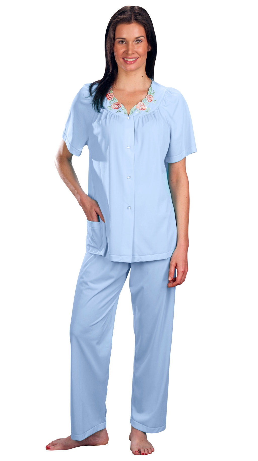Shadowline Short Sleeve Button Down Pajama Set