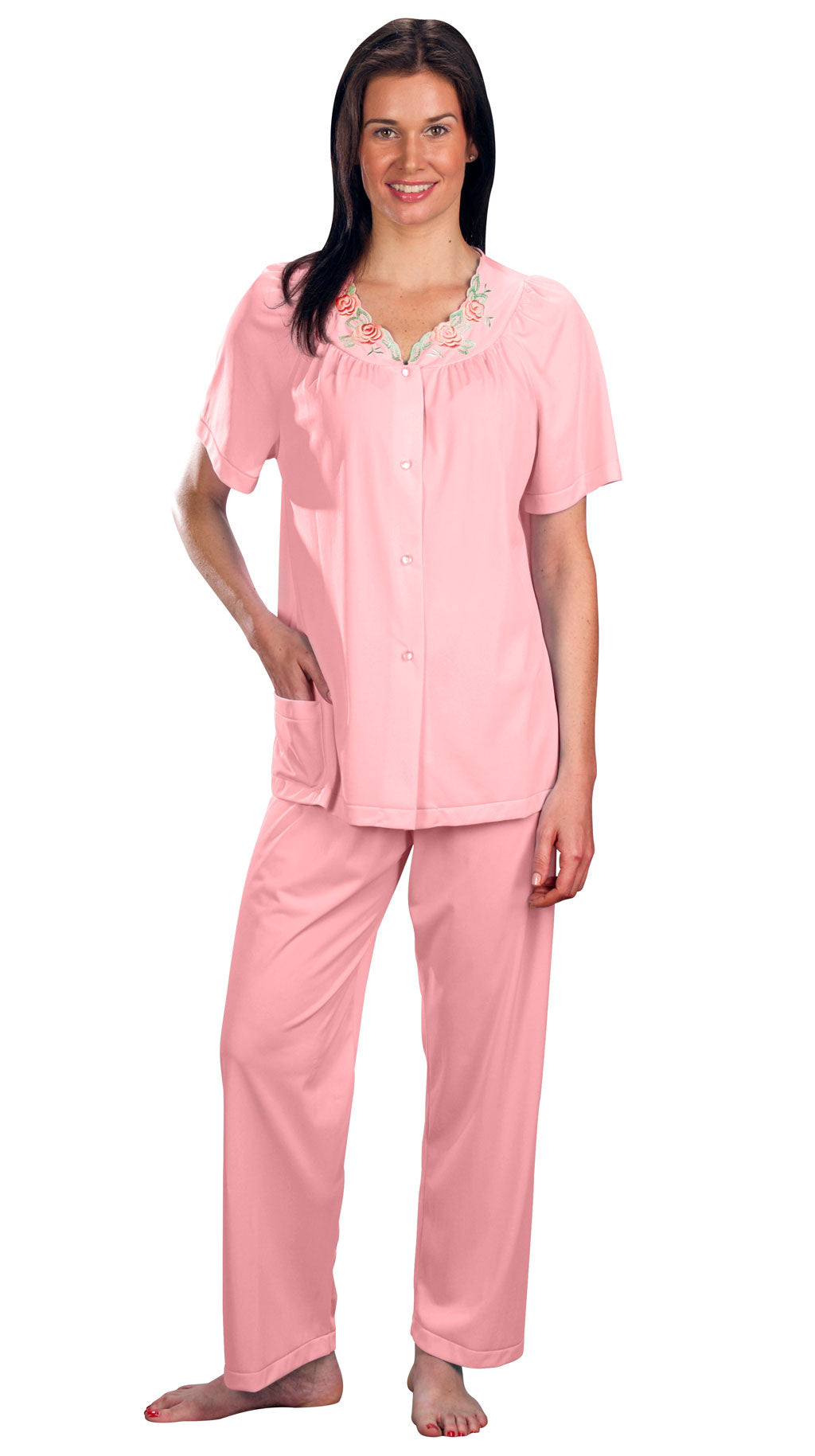Shadowline Short Sleeve Button Down Pajama Set