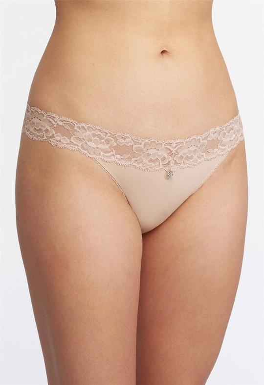 Montelle Microfiber and Lace Thong