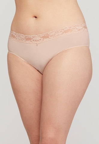 Montelle Microfiber and Lace Brief-Champagne