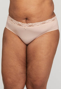 Montelle Microfiber and Lace Brief-Champagne
