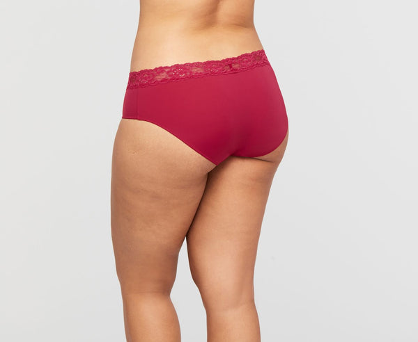 Montelle Microfiber and Lace Brief-Raspberry