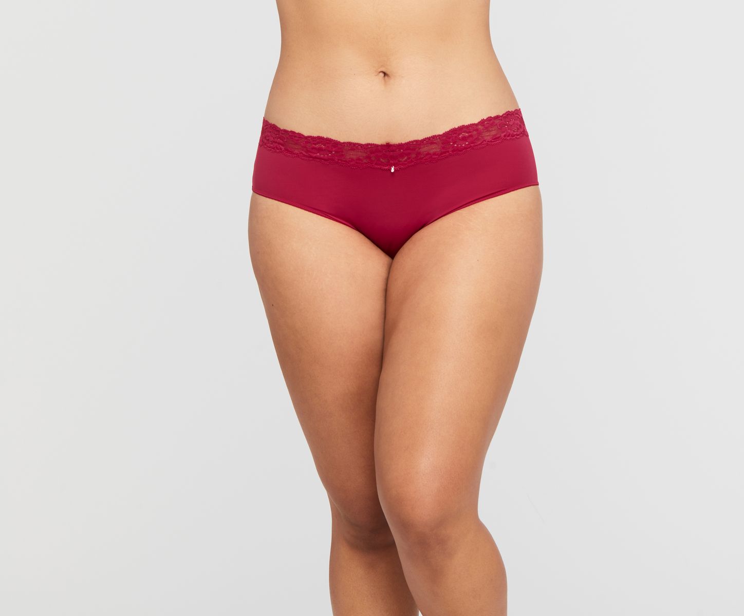 Montelle Microfiber and Lace Brief-Raspberry