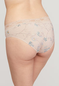 Montelle Microfiber and Lace Brief-Floral Tea-XL only